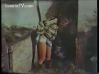 FarmGirl fucks dog at the farm
